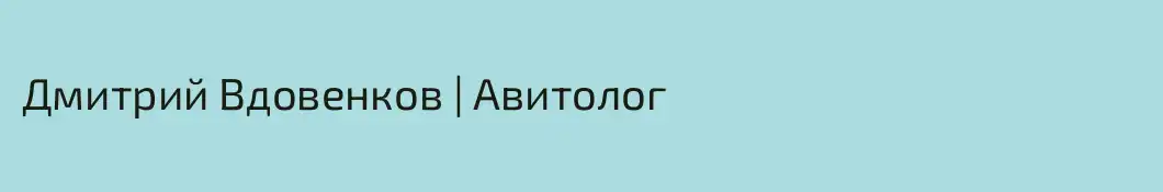 Дмитрий Вдовенков | Авитолог